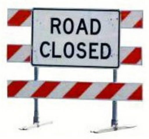 Road closed sign
